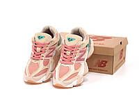 Женские кроссовки New Balance 9060 Pink (Розовые) Нью Баланс 9060 замш текстиль рефлективные вставки демисезон