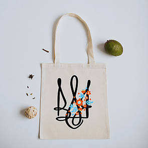 Шопер з принтом "Герб з квітами"