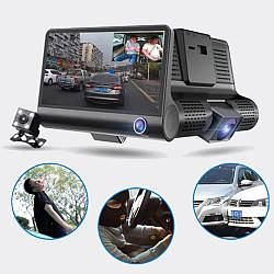 Автомобільний відеореєстратор 4", 3 камери, Full HD, SD319/z233D / Реєстратор для автомобіля