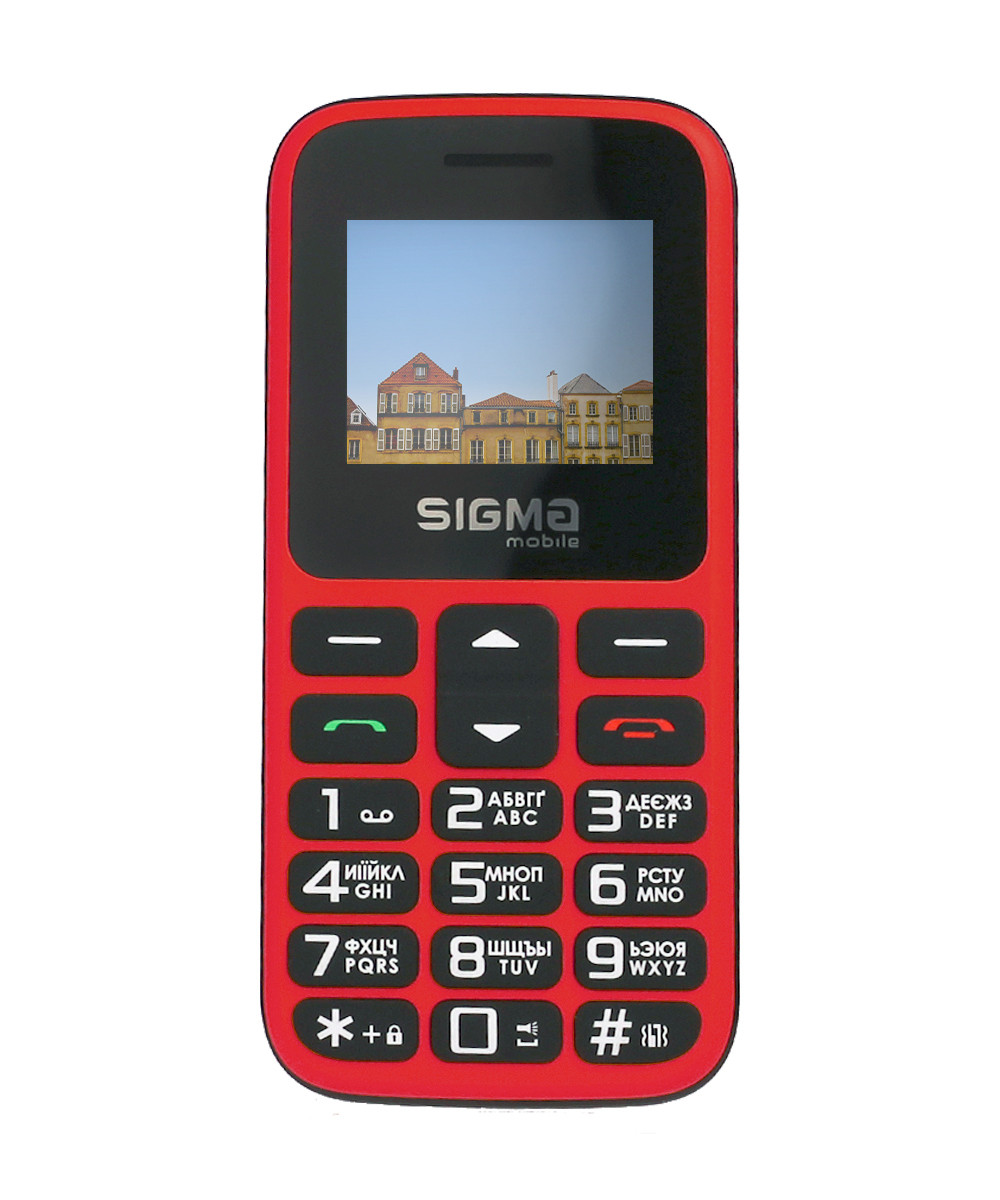 Телефон кнопковий для бабусі на 2 сім картки з ліхтариком Sigma Comfort 50 HIT 2020 червоний