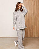 Сірий ангоровий костюм вільного крою, фото 2