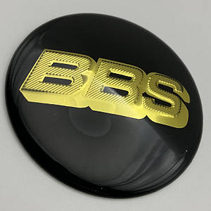 Наклейка для ковпачків із логотипом BBS ББС 65 мм чорна