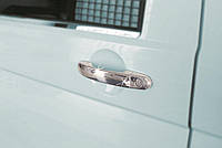 Накладки на ручки (нержавейка) 4 штуки, Carmos - Турецкая сталь для Volkswagen Caddy 2004-2010 гг