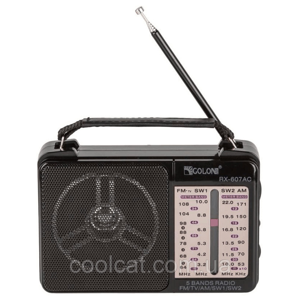 Переносное радио на батарейках GOLON RX-607, FM, AM, SW / Мощная колонка от сети и на акумуляторах - фото 9 - id-p1799728968
