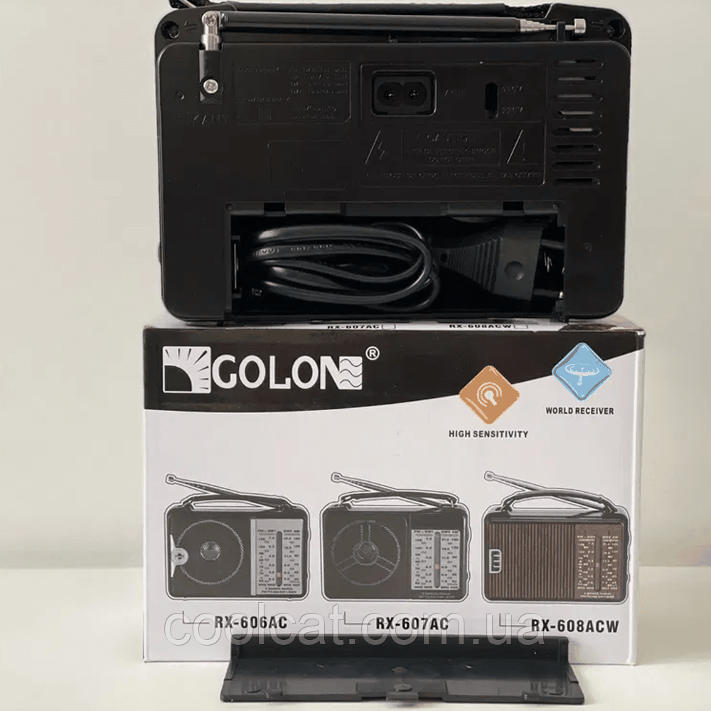 Переносное радио на батарейках GOLON RX-607, FM, AM, SW / Мощная колонка от сети и на акумуляторах - фото 10 - id-p1799728968