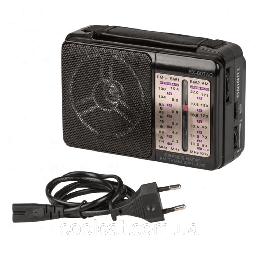 Переносное радио на батарейках GOLON RX-607, FM, AM, SW / Мощная колонка от сети и на акумуляторах - фото 6 - id-p1799728968