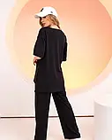 Трикотажний вільний костюм чорного кольору, фото 4