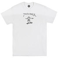 Белая футболка Thrasher Gonz Logo унисекс футболки Трешер