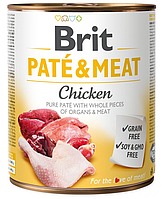 Вологий корм для собак BRIT 800г PATE&MEAT CHICKEN М'ЯСО КУРКИ