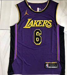 Чоловіча майка фіолетова Леброн Джеймс 6 Nike James Swingman Jersey Los Angeles Lakers