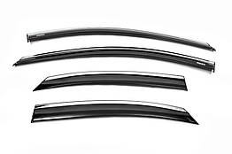 Вітровики з хромом для Ford Focus II 2008-2011 Полікарбонат (4 шт)