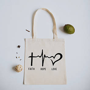 Шопер з принтом "Faith.Hope.Love."