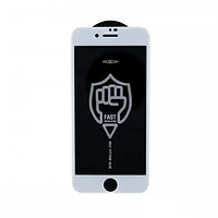 Защитное стекло для iPhone 7 Moxom на весь экран 5д фирменное стекло на телефон айфон 7 белое