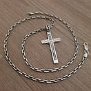 Комплект! Срібний ланцюжок якір і хрестик зі срібла. Якірна цепочка та стильний хрест 60 см, фото 7