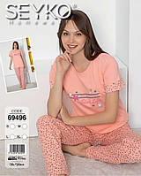 Женская пижама домашний костюм футболка и брюки
