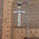 Комплект! Срібний ланцюжок якір і хрестик зі срібла. Якірна цепочка і кулон срібло 65 см, фото 6