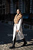 Демісезонне пальто жіноче з хутром куниця комір, фото 10