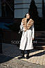 Демісезонне пальто жіноче з хутром куниця комір, фото 2