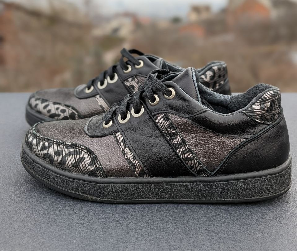 STTOPA Размер 33,34,35. Кросівки з натуральної шкіри шкіряні. 142-3335 Чорні Сірі, фото 1