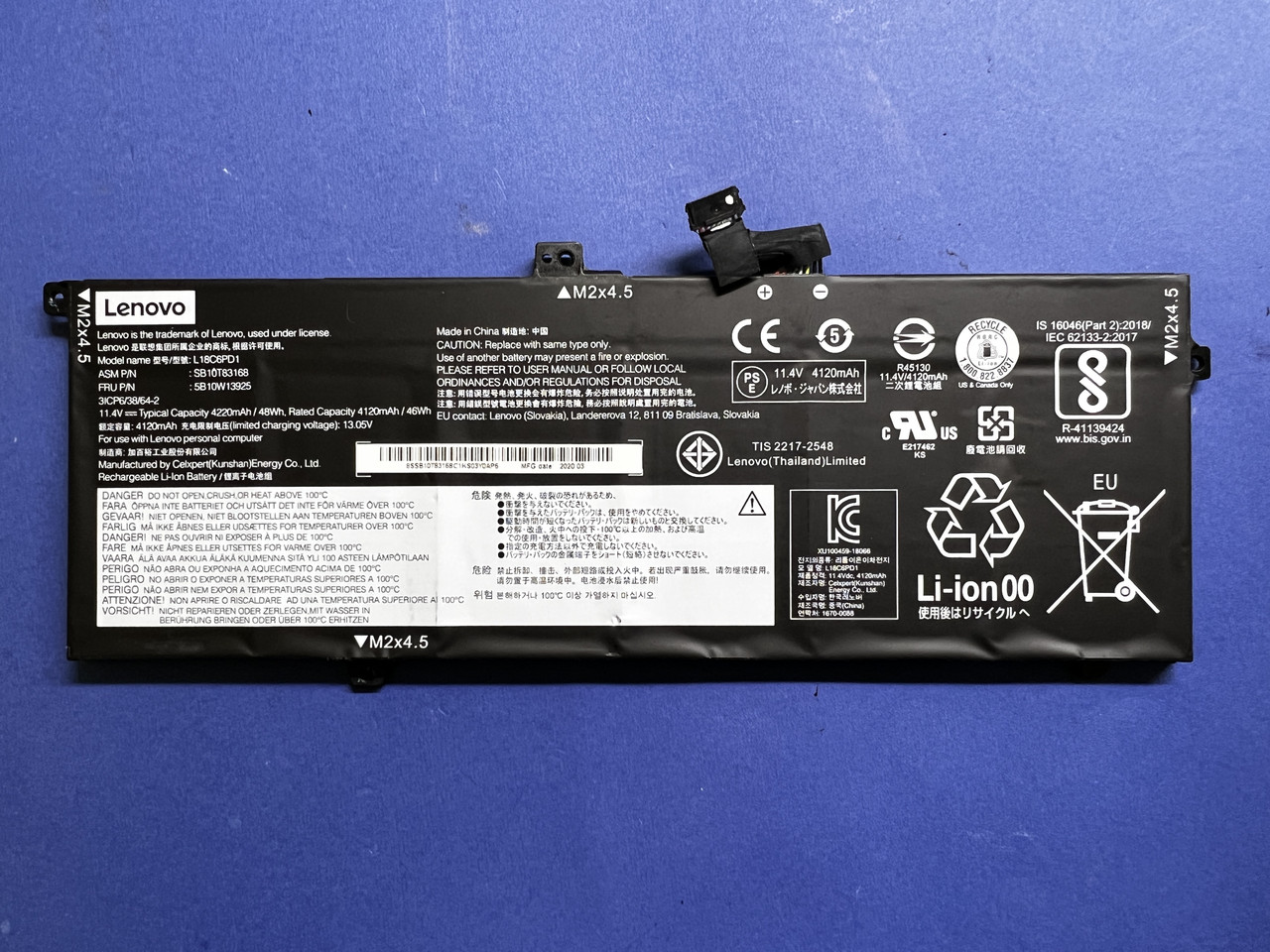 Розбирання Lenovo X13 ThinkPad L18C6PD1 4220mAh
