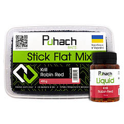 Набор Puhach Baits Stick Flat Mix + Liquid 70 ml Krill Robin Red