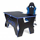 Стіл ігровий для геймера Generic Gamer 2 Black/Blue, фото 6