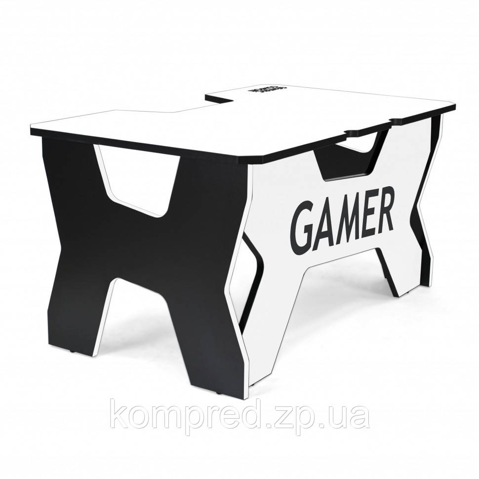 Стильний стіл геймерський з підсвічуванням Generic Gamer 2 White/Black
