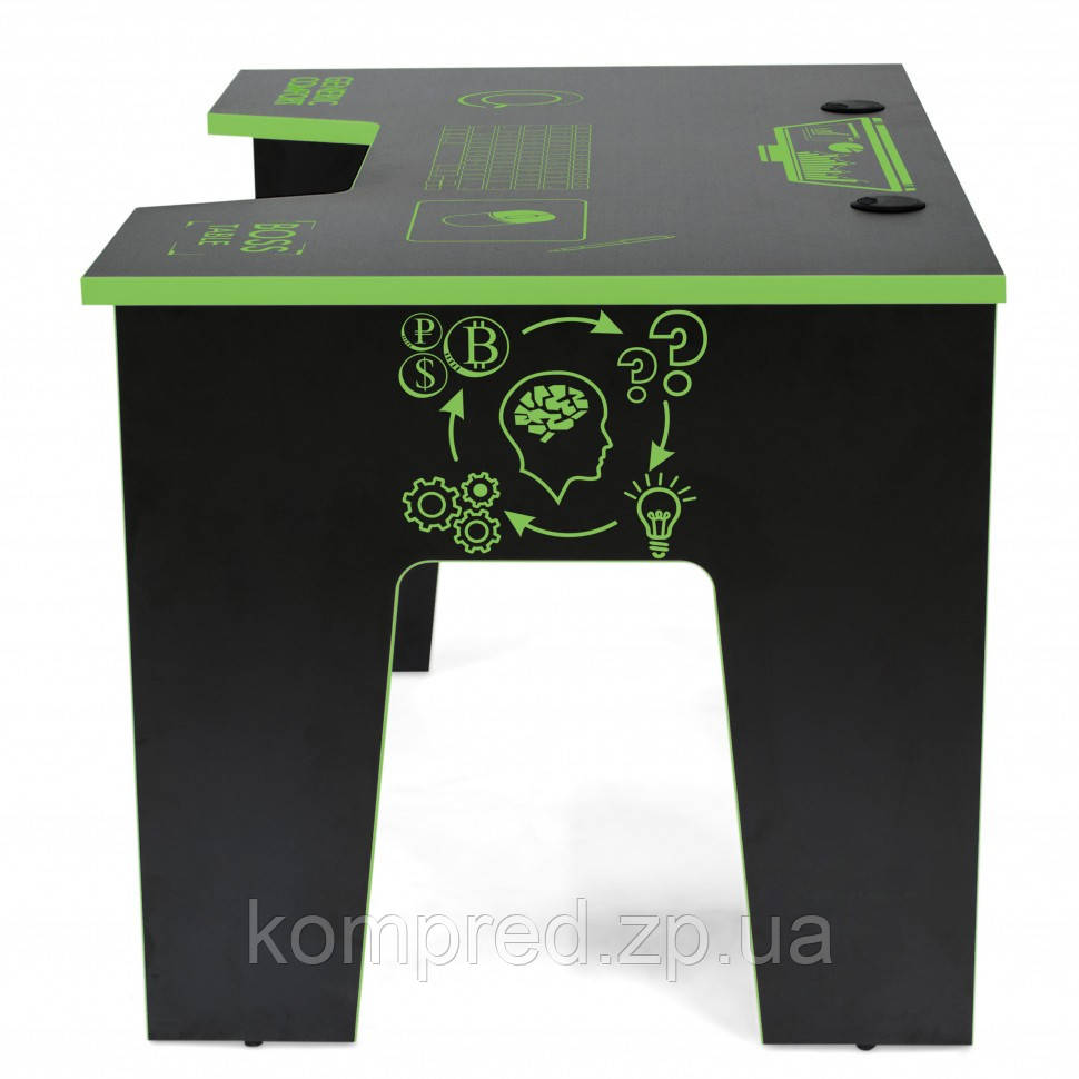 Стіл комп'ютерний Generic Gamer 3 Office Boss Black/Green