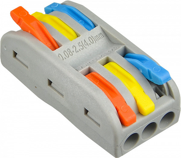 Універсальна з'єднувальна клема на 6 проводів з важелями PCT-2-3-С сірого кольору, АСКО-УКРЕМ