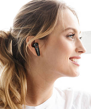 Навушники вакуумні безпровідні з мікрофоном CHAROME A14 Bluetooth в кейсі Чорний (6974324910359), фото 3