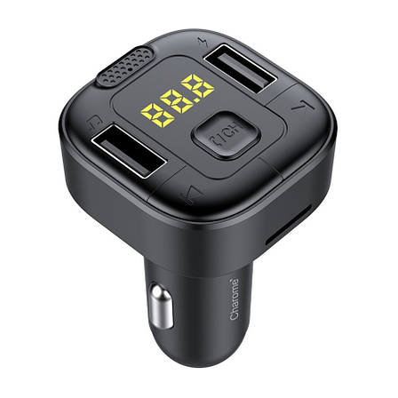 АЗП FM-трансмітер (модулятор) в машину CHAROME C8 Bluetooth Чорний (6974324910458), фото 1