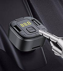 АЗП FM-трансмітер (модулятор) в машину CHAROME C8 Bluetooth Чорний (6974324910458), фото 5