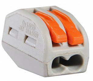 Клема з'єднувальна АСС-102 універсальна 2-провідна з важелями, 50 шт., фото 1