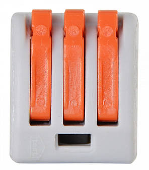 Універсальний з'єднувальний клема 3-провідна АСС-103, 30 шт, для кабелю, сірий, фото 2