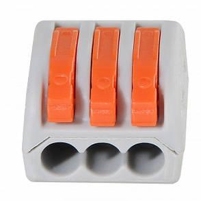 Універсальний з'єднувальний клема 3-провідна АСС-103, 30 шт, для кабелю, сірий, фото 3