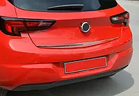 Нижняя кромка крышки багажника (HB, нерж) Черный хром для Opel Astra K 2016-2024