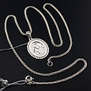 Жіночий срібний ланцюжок і ладанка божа мати. Цепочка на шию жіноча "Колосок" 925 проби та іконка 55 см, фото 7