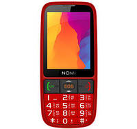Телефон кнопочний Nomi i281+ Red червоного кольору