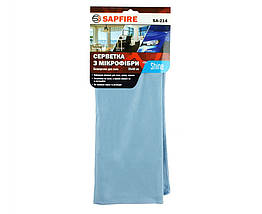 Серветки для скла 35х40 см блакитна Універсальні Sapfire Shine (2 шт.)