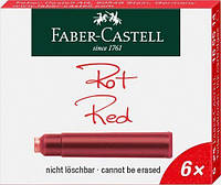 Картриджи Faber-Castell 6шт Интернациональные короткие (красный)