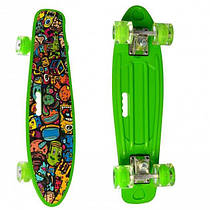 Пеніборд (скейтбод) Profi MS 0749-6G світні колеса 55х14.5 Green