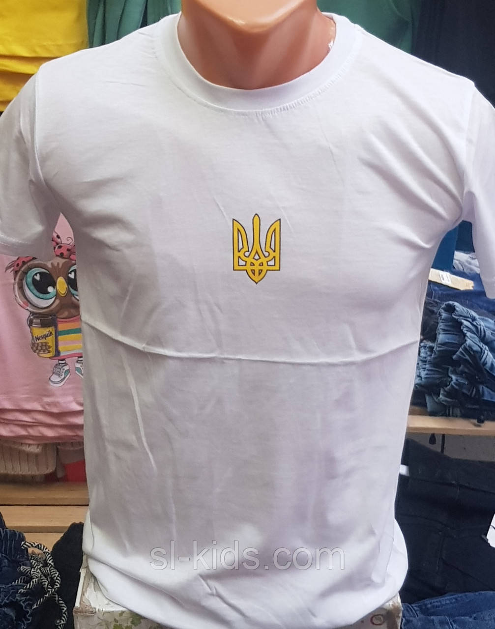 Футболка дитяча патріотична "Герб України" 8-12 років  вир. Туреччина