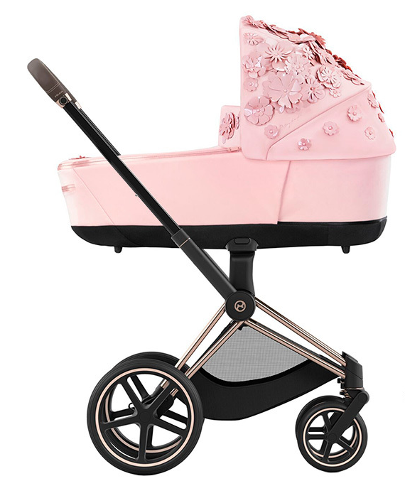 Коляска Cybex Priam 4.0 шасі Rosegold + люлька Simply Flowers Pink, фото 1