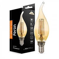 Светодиодная лампа Feron LB-159 6W E14 "Свеча на ветру" 2200K золото