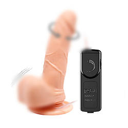 Вібратор на присосці із функцією ротації Barbara Mark Multi Speed Real Vibrator Flesh, 15х3,5 см.