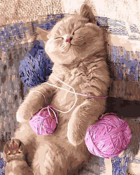 Алмазна мозаїка Пухнастий помічник My-Art TN1176 (40 x 50 см) на підрамнику, фото 1