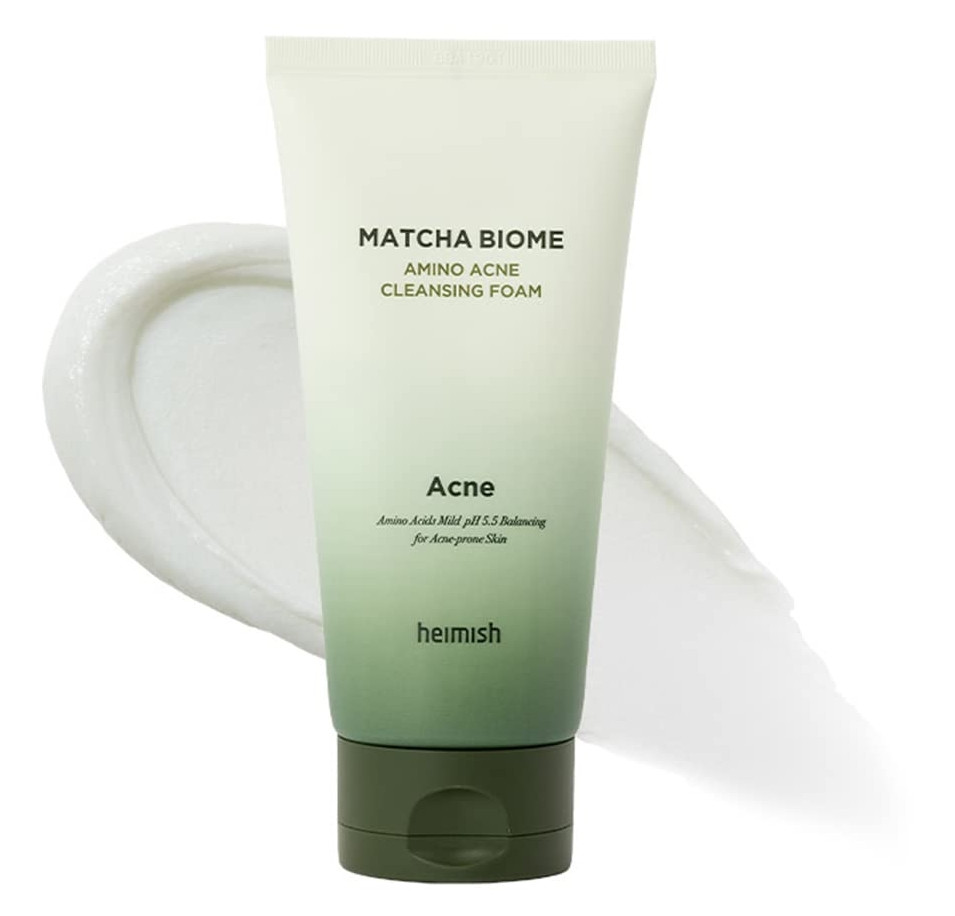 Слабокислотна пінка з матчею для проблемної шкіри Heimish Matcha Biome Amino Acne Cleansing Foam 150 г, фото 1