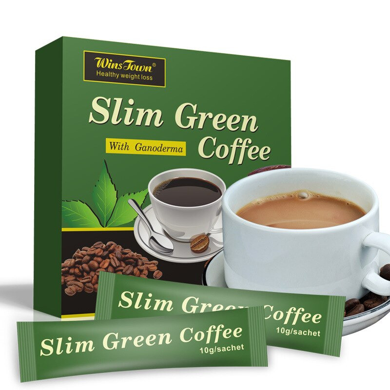 Зелена кава для схуднення 18 пакетиків, 180г. Розчинна зелена кава. Slim Green Coffe with Ganoderma