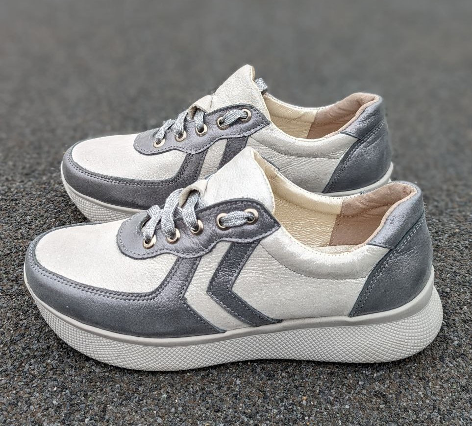 STTOPA Розміри 36-41. Кросівки шкіряні. 136-3641 Сірі Білі, фото 1