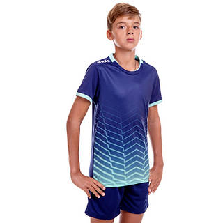 Форма футбольная детская Zelart Lingo 8622B размер XS рост 145-155см Deep Blue-Mint